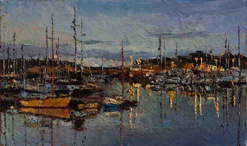 Botes antes del amanecer 30 x 50