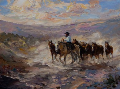 Tropilla en la montaña 60cm x 80cm