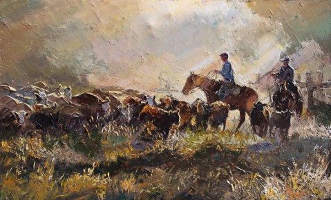 Arreo al atardecer 50cm x 80cm
