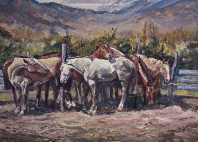 Caballos al sol 80cm x 100cm