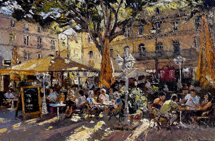 Tarde soleada en el bar 40cm x 60cm