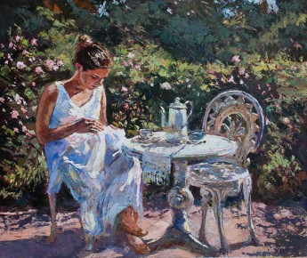 Tarde en el jardin 50 x 60